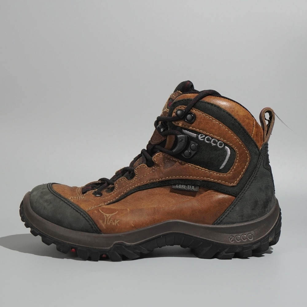 ECCO Yak GORE-TEX Hiking Boots Brown Leather Vibram Sole EU 37 US 6.5 - Picture 6 of 9